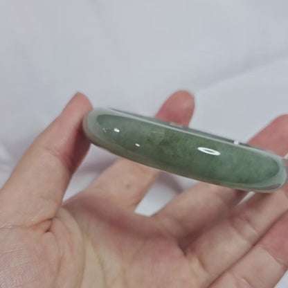 GUARDIAN | JAYDE Untreated Grade-A Jadeite Bangle in Aqua Green (57.1mm Half Round)