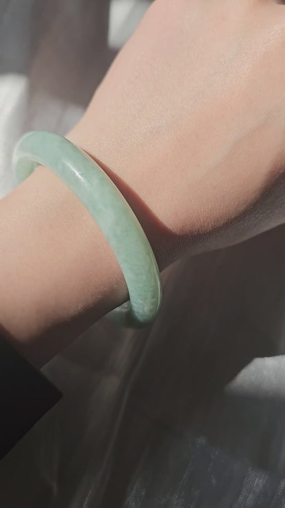 GUARDIAN | JAYDE Natural Grade-A Jadeite Bangle in Light Aqua Green (55.2mm Round)