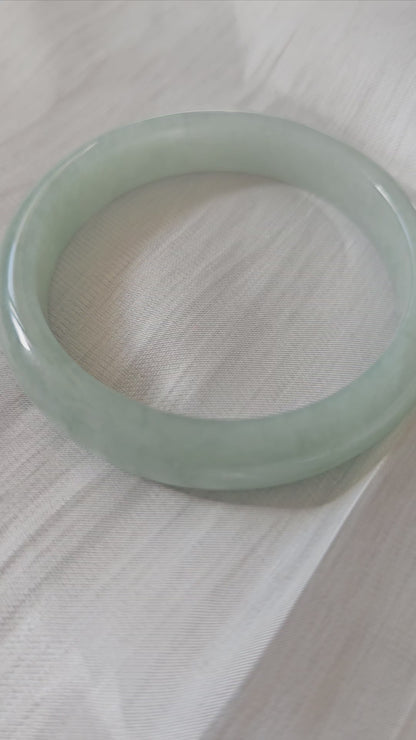 GUARDIAN | JAYDE Natural Grade-A Jadeite Bangle in Light Aqua Green (57.7mm Half Round)