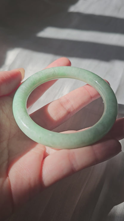 GUARDIAN | JAYDE Natural Grade-A Jadeite Bangle in Pastel Green (55mm Round)