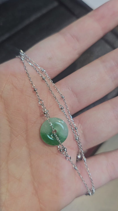 Guardian | Liàn Safekeeping 'Ping An' Jadeite Pendant in Deep Green (13mm)