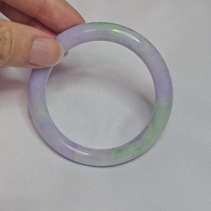GUARDIAN | JAYDE Natural Grade-A Jadeite Bangle in Lavender Purple and Pastel Green (53.4mm Round)