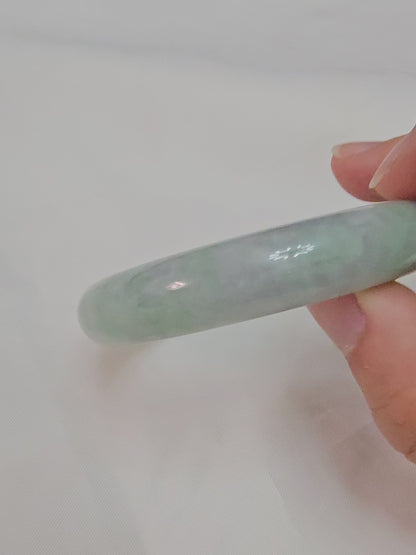 GUARDIAN | JAYDE Natural Grade-A Jadeite Bangle in Pastel Green (53.7mm Half Round)