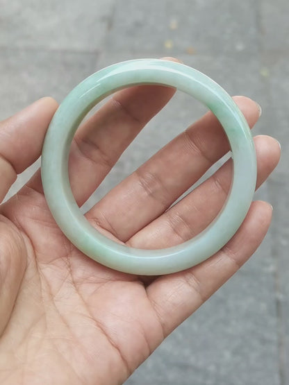 GUARDIAN | JAYDE Untreated Grade-A Jadeite Bangle in Pastel Green (56mm Half Round)