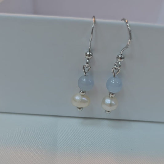 Yuan | 'Ocean' Jadeite Drop Earrings in Ocean Blue
