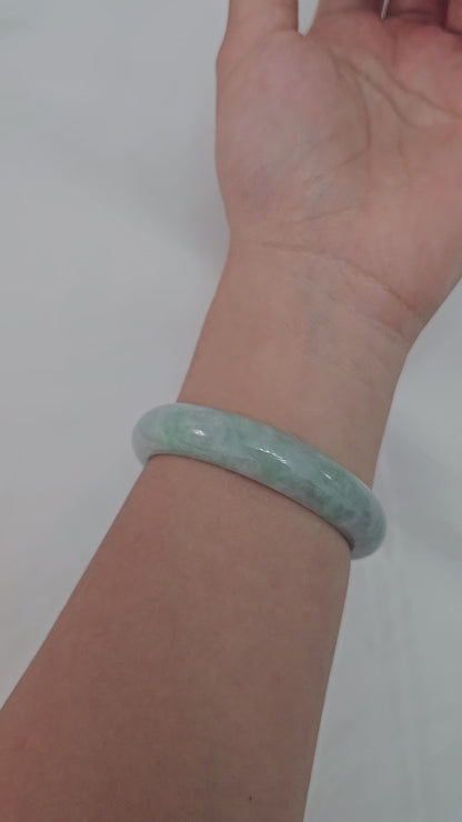 GUARDIAN | JAYDE Natural Grade-A Jadeite Bangle in Pastel Green (53.7mm Half Round)