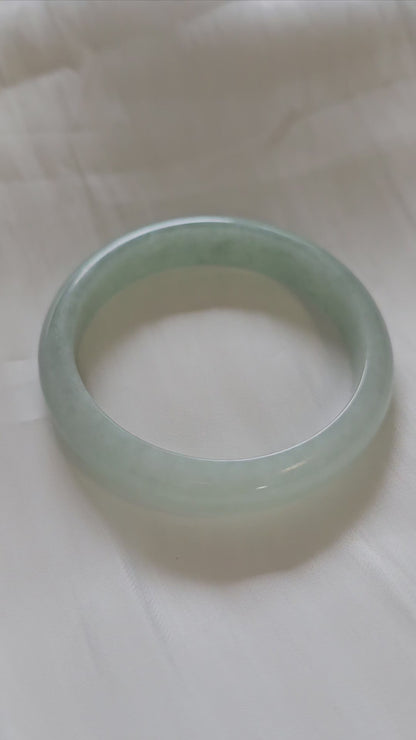 GUARDIAN | JAYDE Natural Grade-A Jadeite Bangle in Light Aqua Green (57.7mm Half Round)