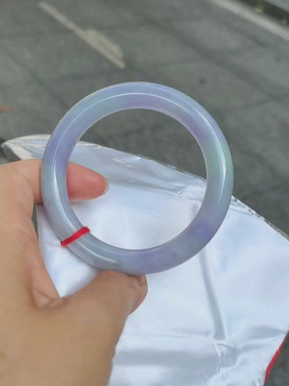 GUARDIAN | JAYDE Natural Grade-A Jadeite Bangle in Pastel Lavender Purple and Pastel Green (56mm Round)
