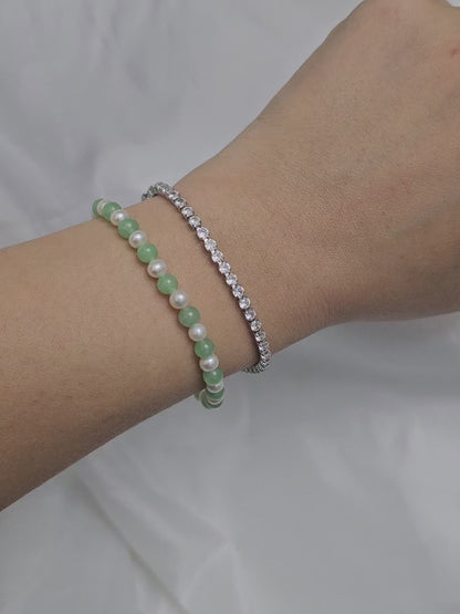 Yuan | Jadeite Bead Bracelet in Apple Green (4-5mm)