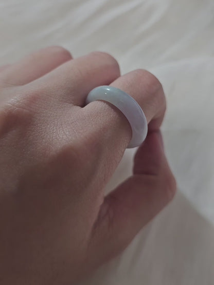 Yuan | Untreated Grade-A Jadeite Ring in Light Purple and Pastel Green