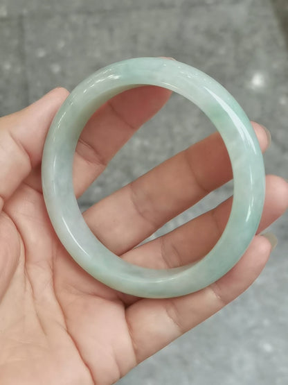 GUARDIAN | JAYDE Untreated Grade-A Jadeite Bangle in Light Pastel Green (57.4mm Half Round)