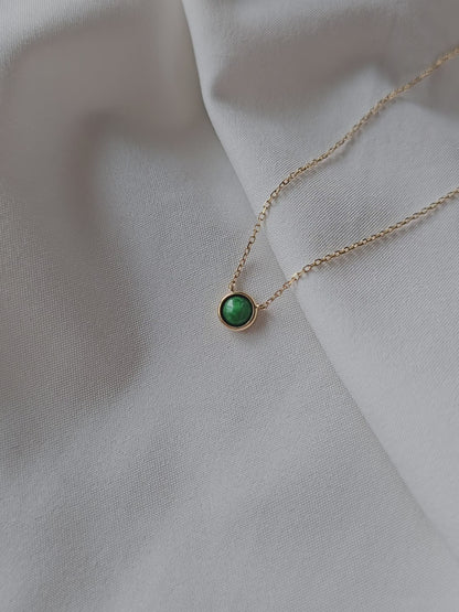 Galaxy | Dainty Moon Jadeite Pendant in Deep Green