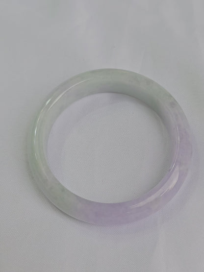 GUARDIAN | JAYDE Untreated Grade-A Jadeite Bangle in Pastel Lavender Purple and Green (51.3mm Half Round)