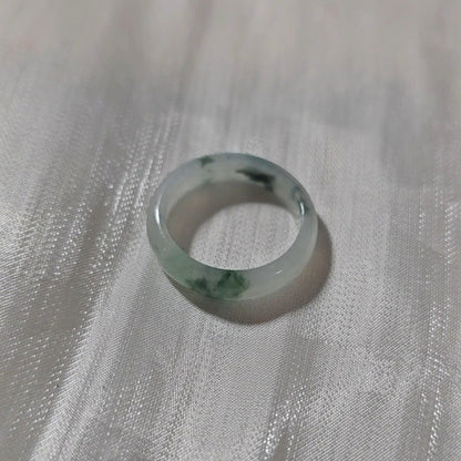 Yuan | Untreated Grade-A Jadeite Ring in Floral Green