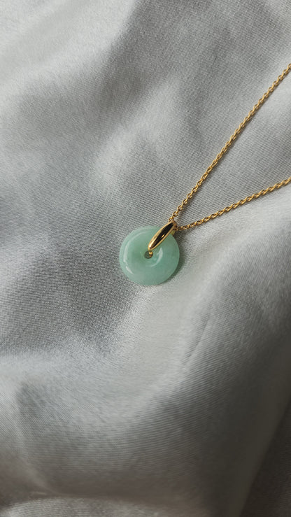 Guardian | Vintage Safekeeping 'Ping An' Jade Pendant in Pastel Green