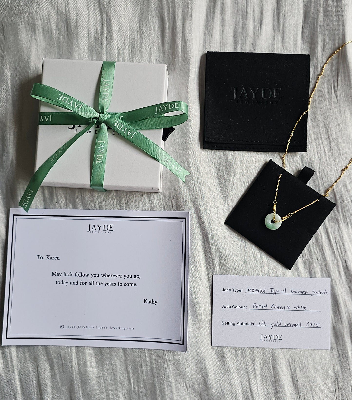 Guardian | Liàn Safekeeping 'Ping An' Jadeite Pendant in Pastel Green (13mm)