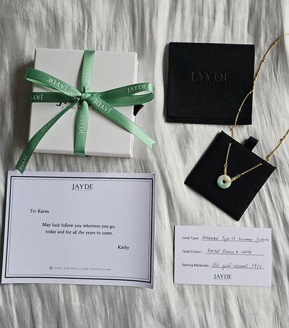 Guardian | Liàn Safekeeping 'Ping An' Jadeite Pendant in Pastel Green (13mm)