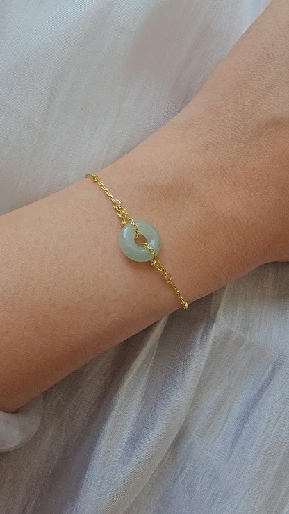 Guardian | Dainty Safekeeping 'Ping An' Jade Bracelet in Pastel Green